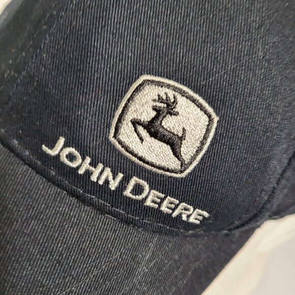 JOHN DEERE Hat Snapback Baseball Vintage Farm Cap Retro Dad Trucker Black - Picture 2 of 9